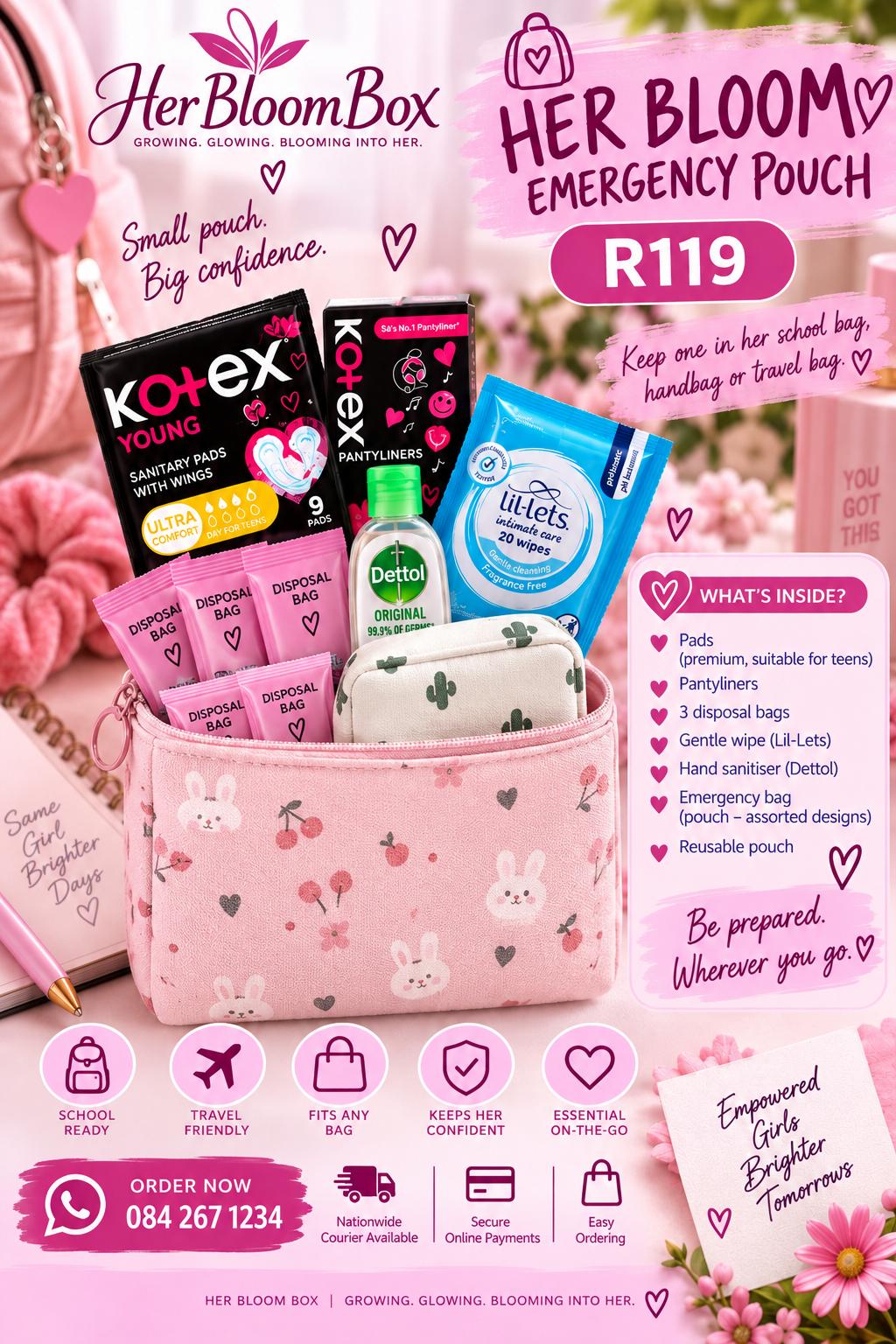 HER BLOOM BOX- EMERGENCY POUCH